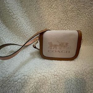 New Coach Saddle Bag in Colorblock with Horse and Carriage
